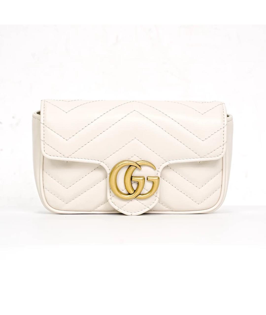 GUCCI Белая кожаная сумка через плечо, фото 10