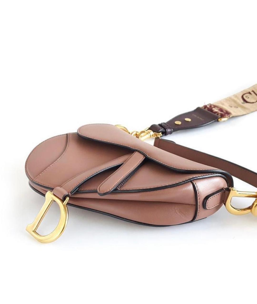 CHRISTIAN DIOR Коричневая кожаная сумка через плечо, фото 5