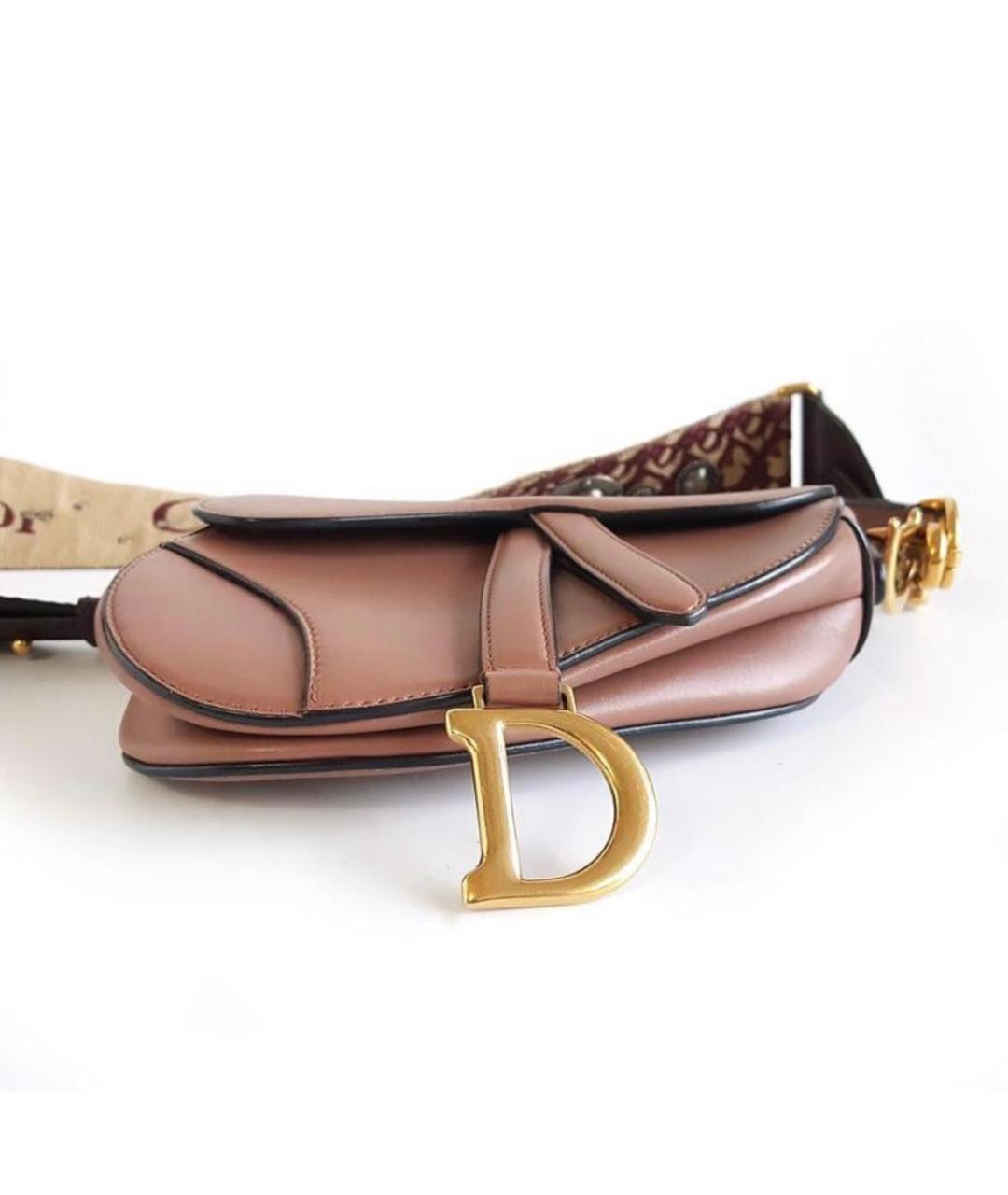 CHRISTIAN DIOR Коричневая кожаная сумка через плечо, фото 4