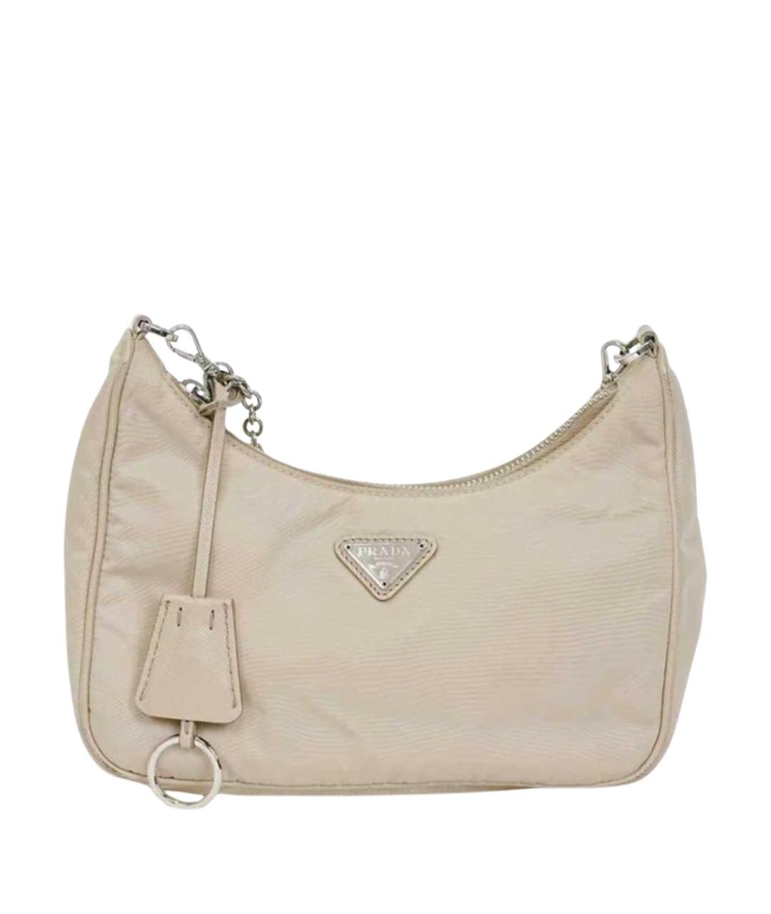 PRADA Бежевая синтетическая сумка через плечо, фото 1