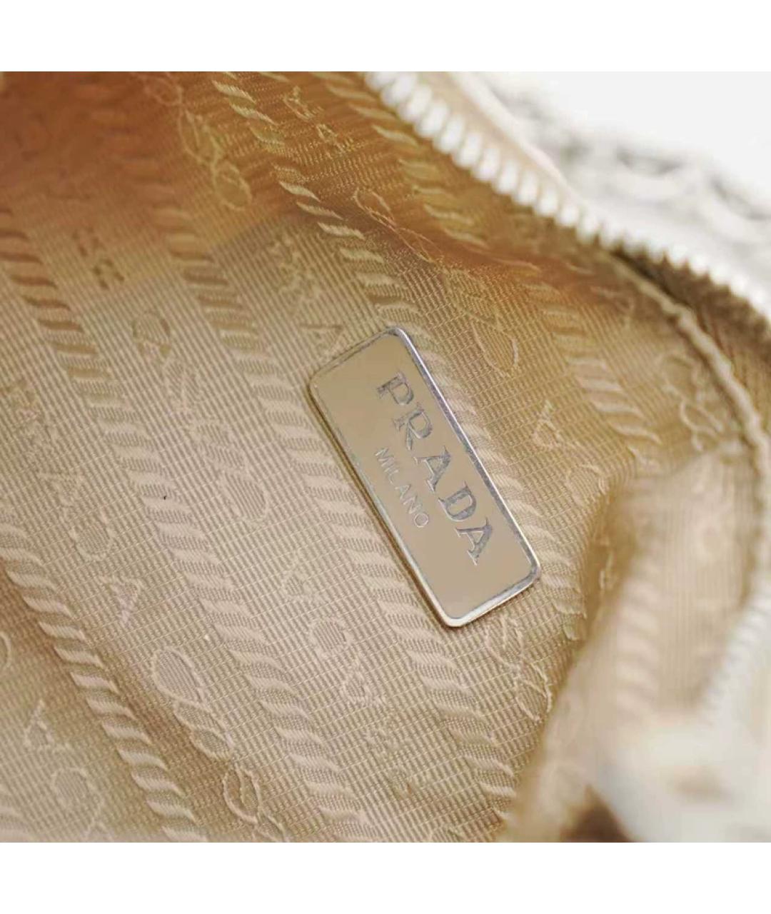 PRADA Бежевая синтетическая сумка через плечо, фото 8