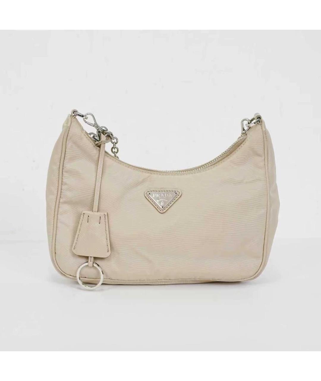 PRADA Бежевая синтетическая сумка через плечо, фото 10