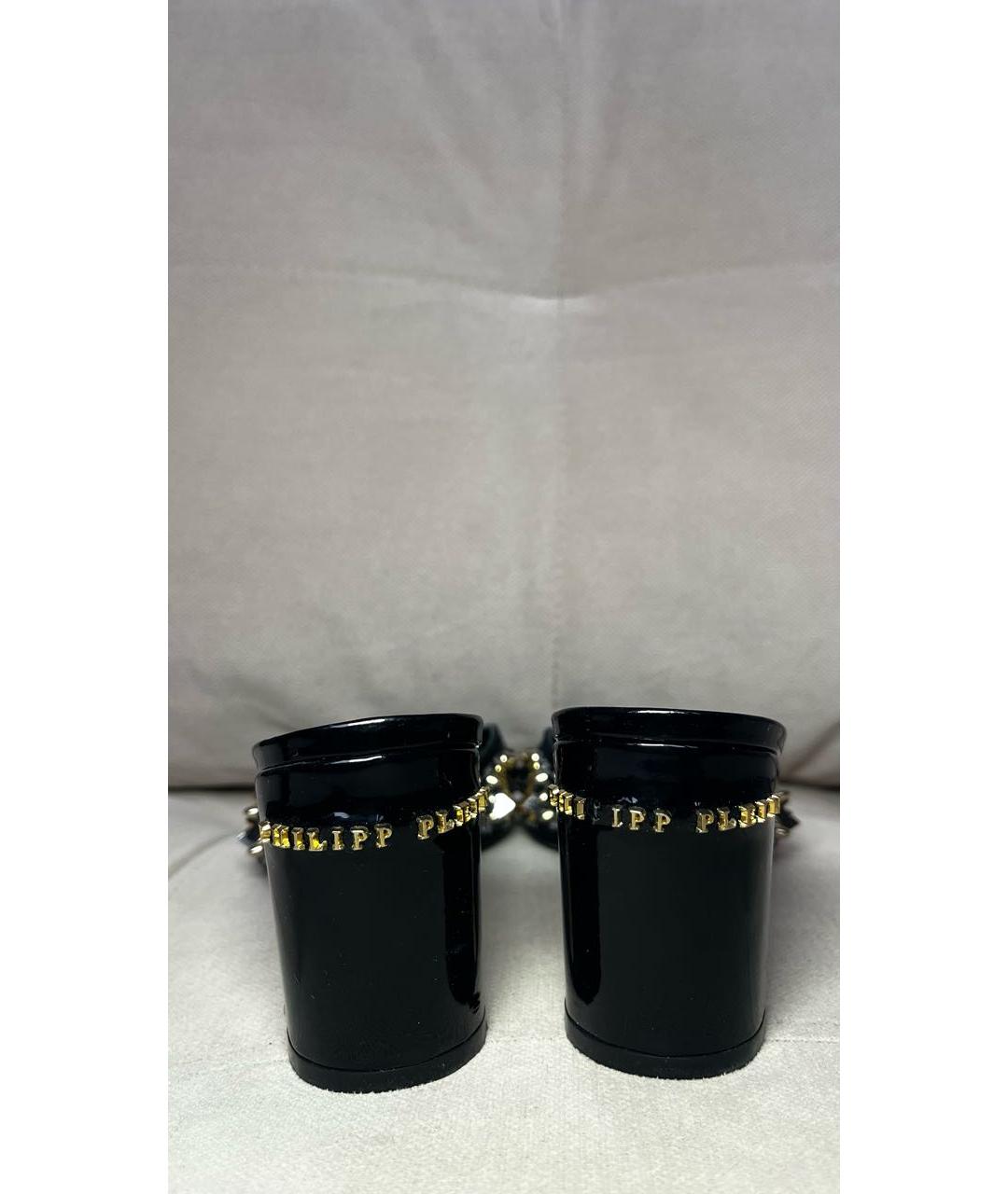PHILIPP PLEIN Черные кожаные мюли, фото 4