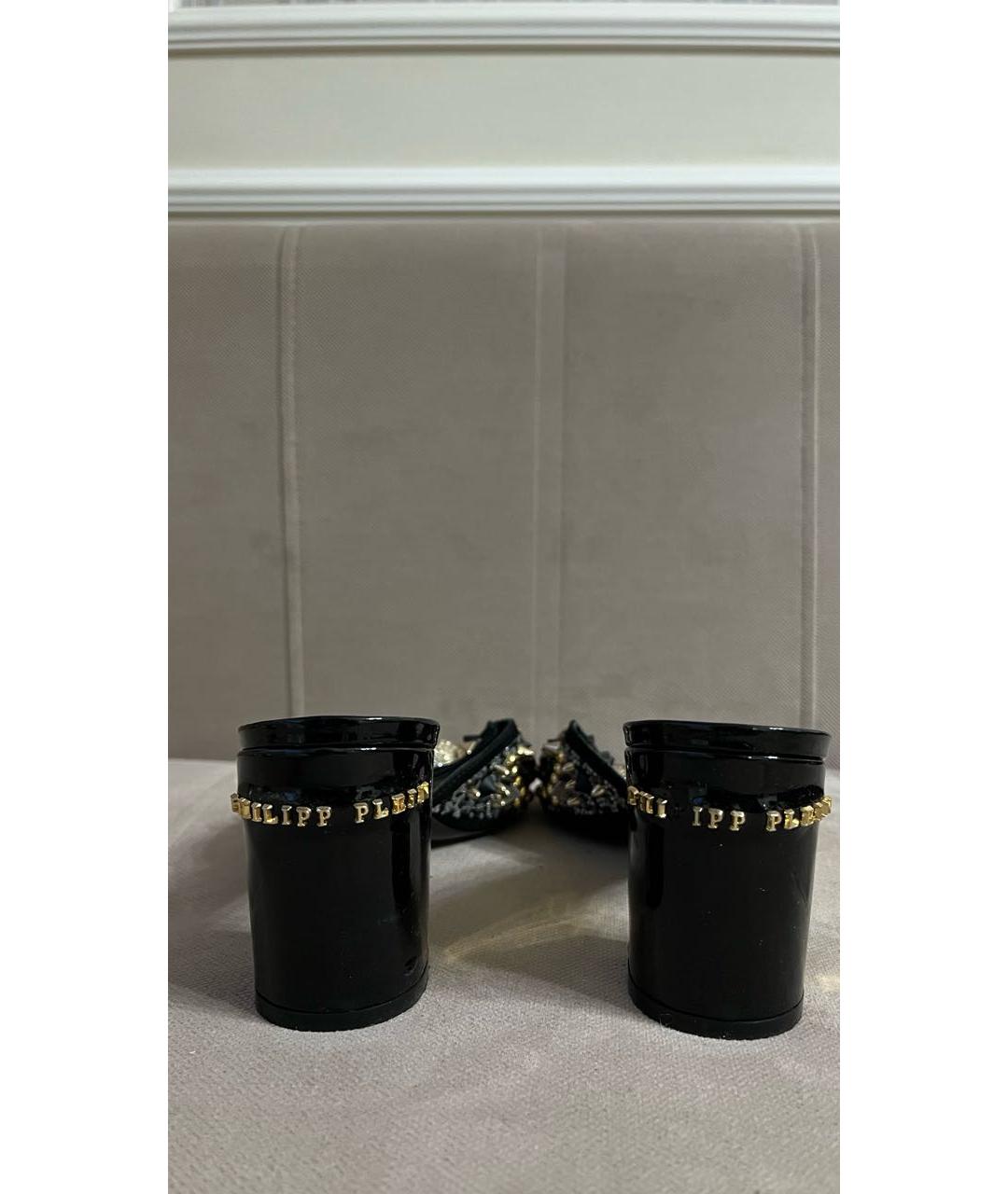 PHILIPP PLEIN Черные кожаные мюли, фото 4