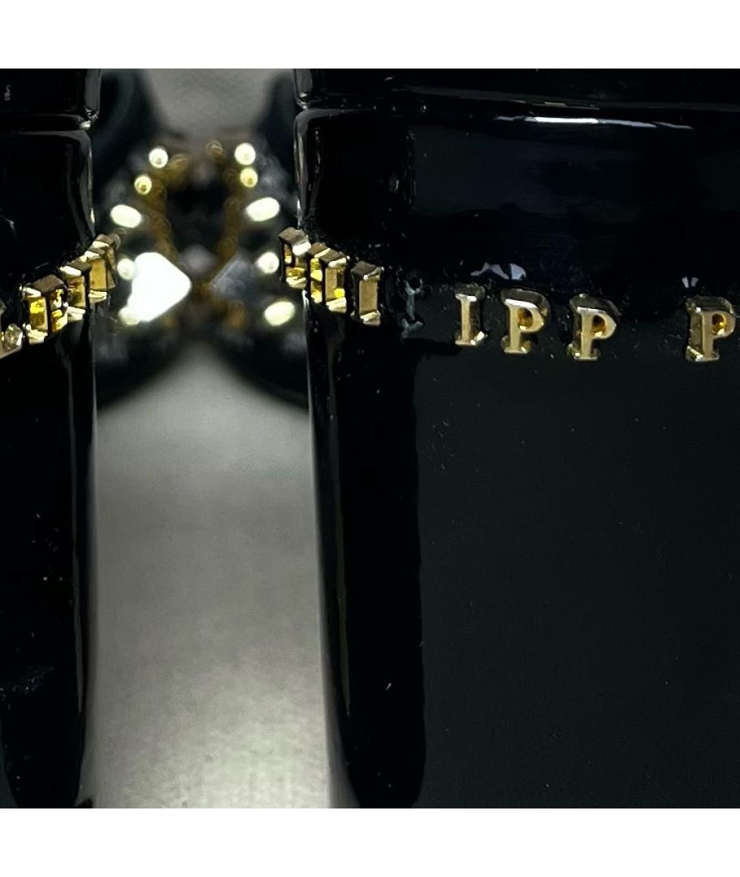 PHILIPP PLEIN Черные кожаные мюли, фото 7