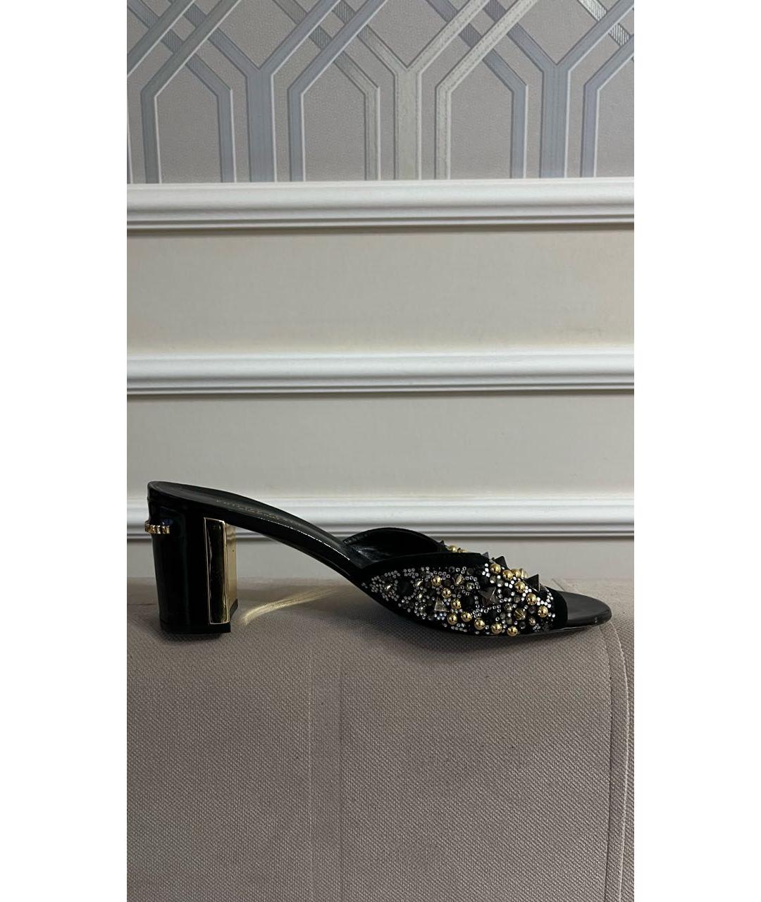 PHILIPP PLEIN Черные кожаные мюли, фото 6