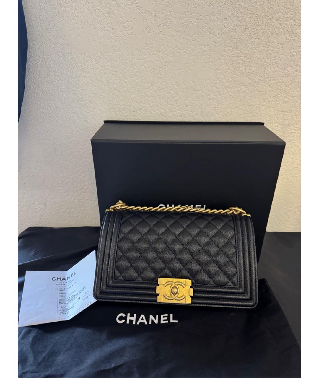 CHANEL Черная кожаная сумка через плечо, фото 6