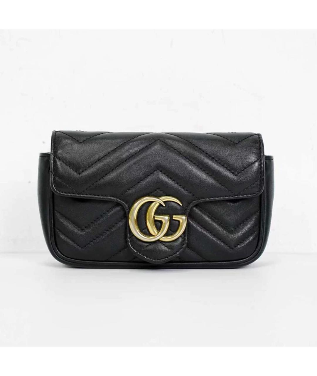 GUCCI Черная кожаная сумка через плечо, фото 10