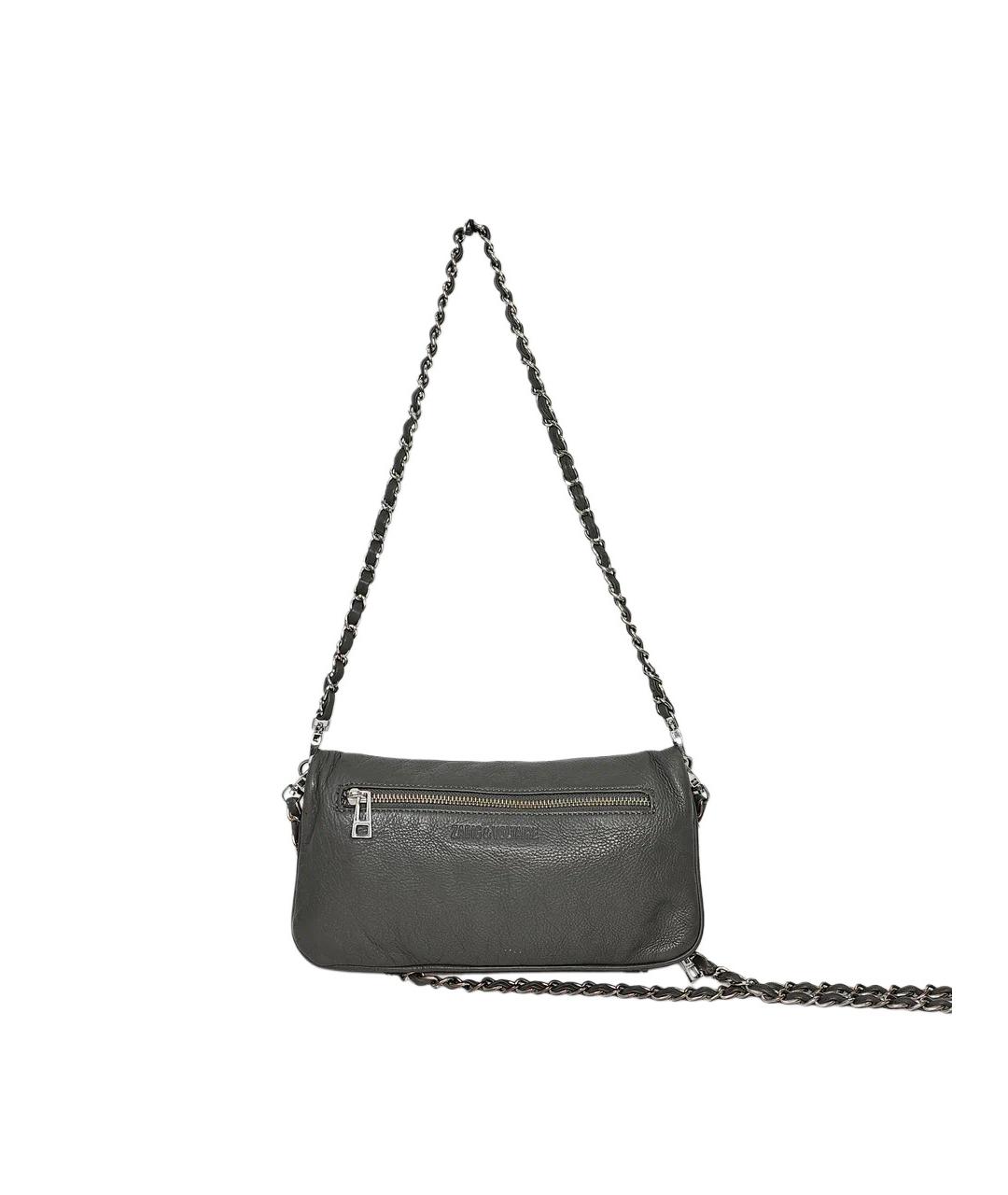 ZADIG & VOLTAIRE Серая кожаная сумка через плечо, фото 2