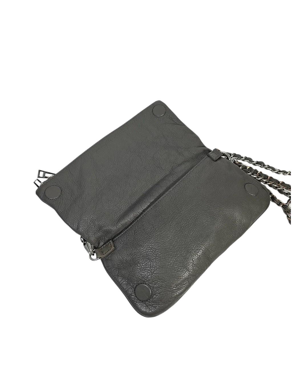 ZADIG & VOLTAIRE Серая кожаная сумка через плечо, фото 6