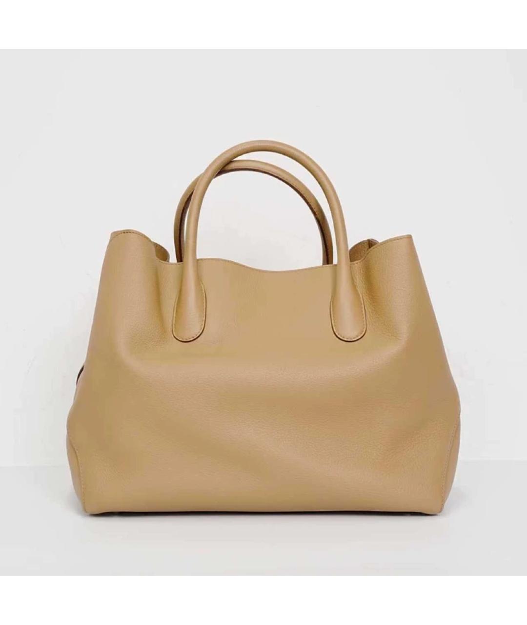 CHRISTIAN DIOR Бежевая кожаная сумка с короткими ручками, фото 6