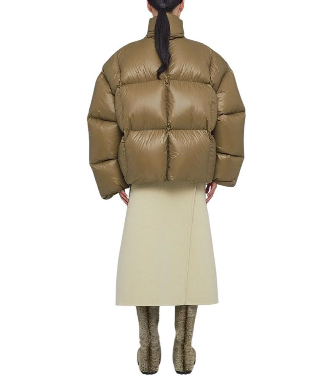 JIL SANDER Золотой полиамидовый пуховик, фото 2