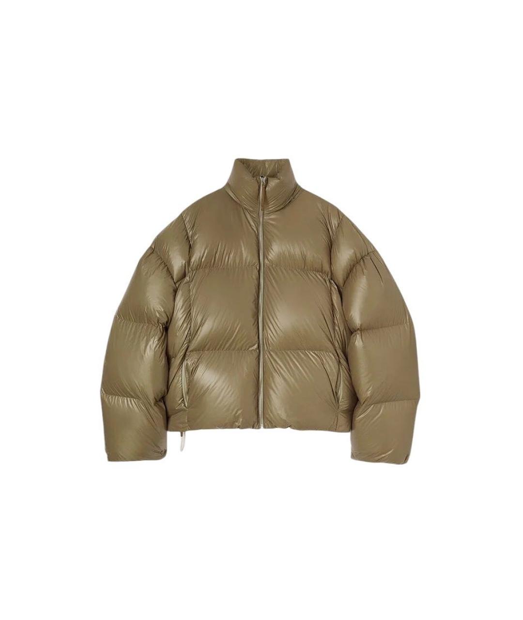 JIL SANDER Золотой полиамидовый пуховик, фото 1