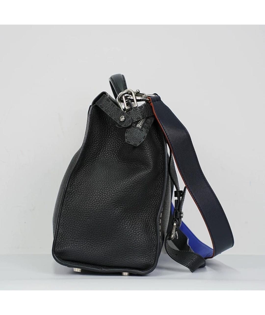 FENDI Черная кожаная сумка с короткими ручками, фото 6