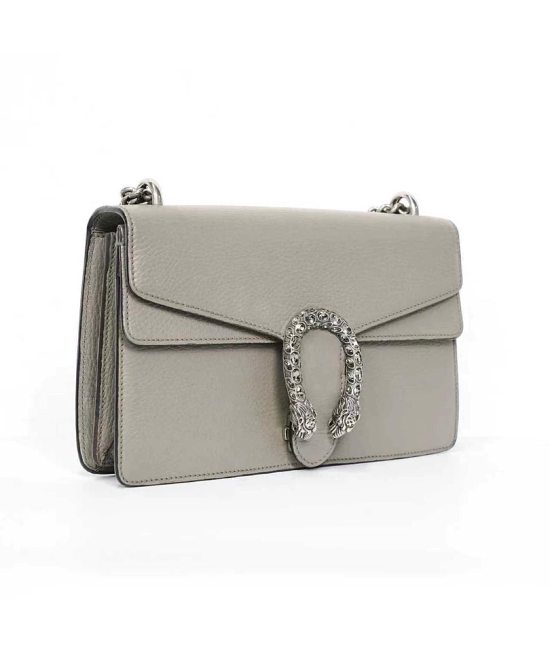 GUCCI Серая кожаная сумка через плечо, фото 3