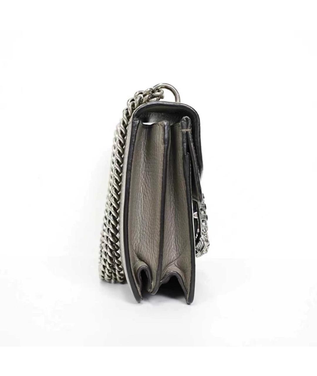 GUCCI Серая кожаная сумка через плечо, фото 5