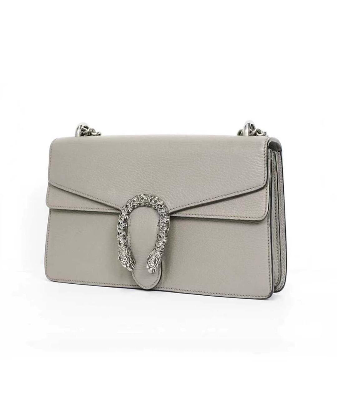 GUCCI Серая кожаная сумка через плечо, фото 10