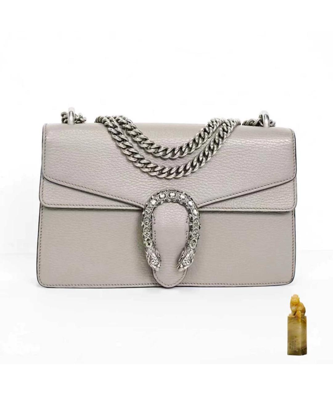 GUCCI Серая кожаная сумка через плечо, фото 9