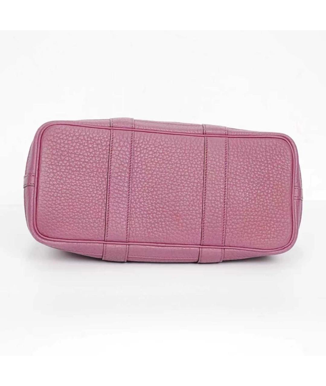 HERMES Розовая кожаная сумка с короткими ручками, фото 5
