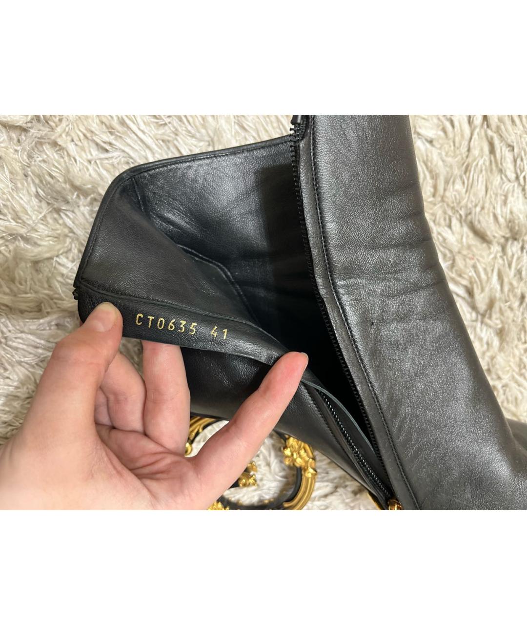 DOLCE&GABBANA Черные кожаные ботильоны, фото 5