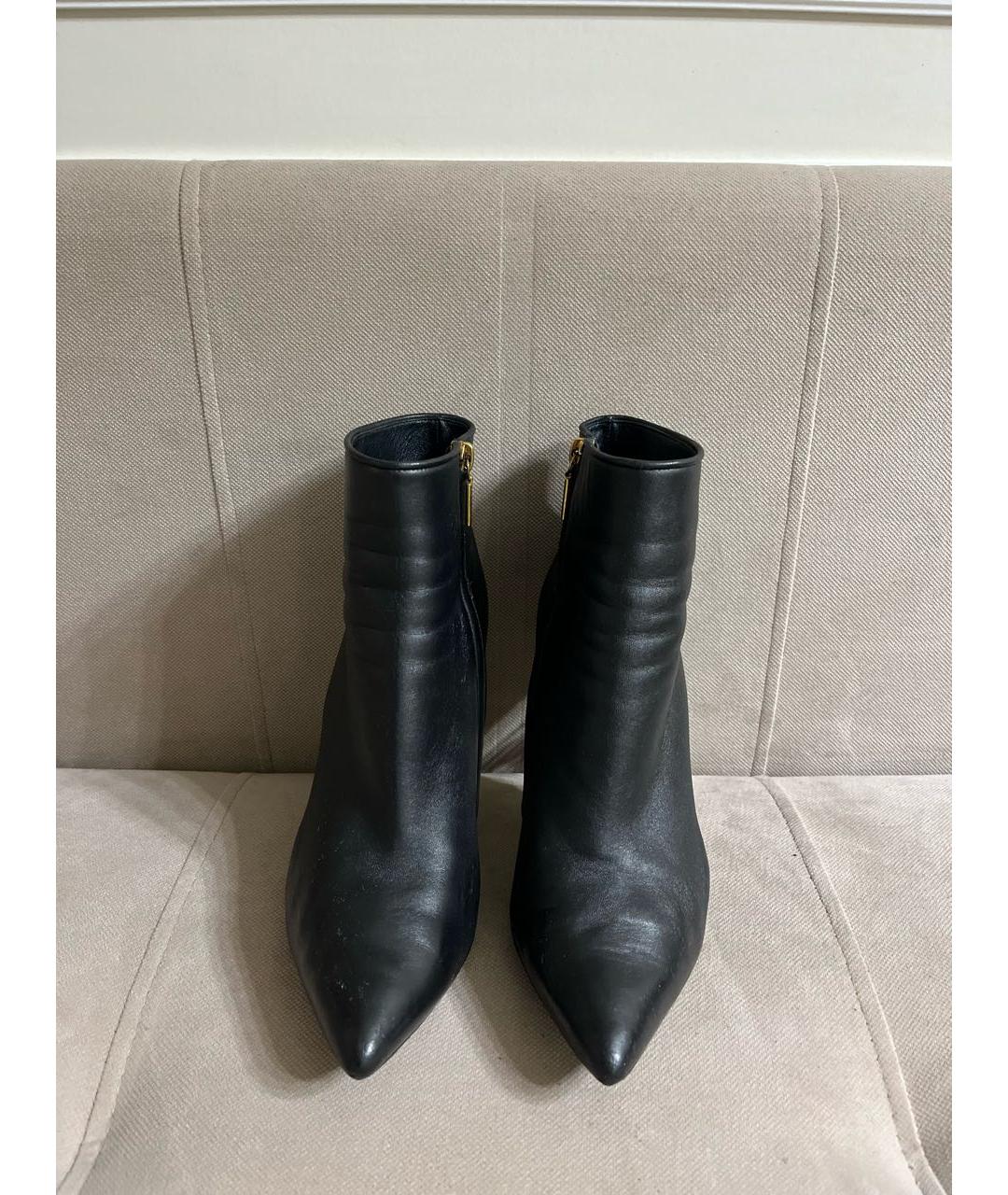 DOLCE&GABBANA Черные кожаные ботильоны, фото 2