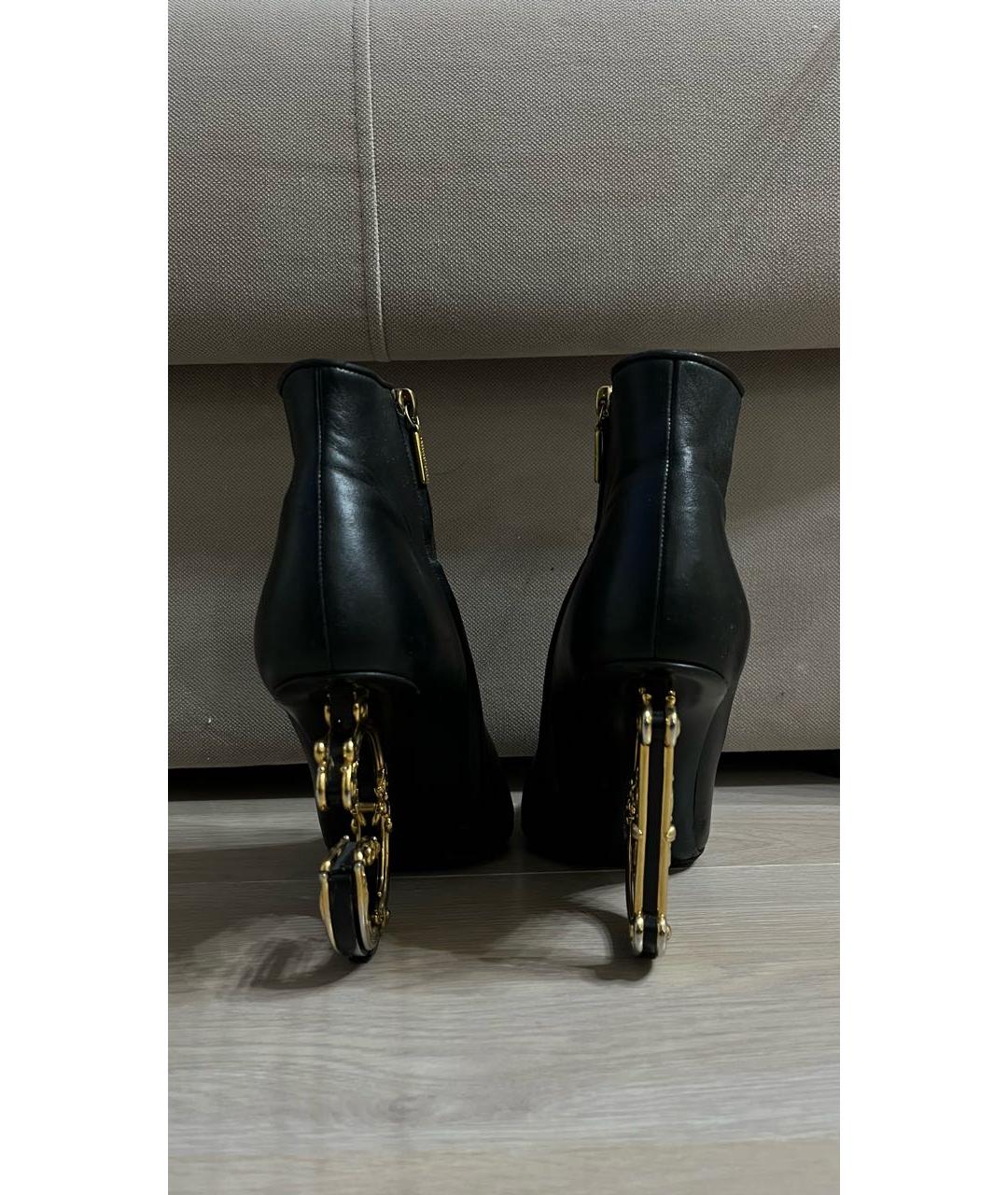 DOLCE&GABBANA Черные кожаные ботильоны, фото 4