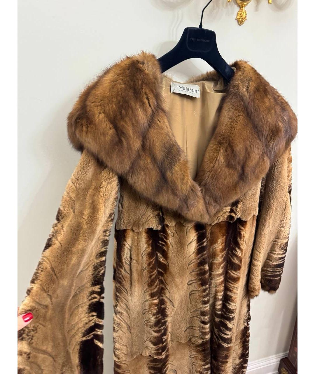 MALA MATI Коричневая меховая шуба, фото 4