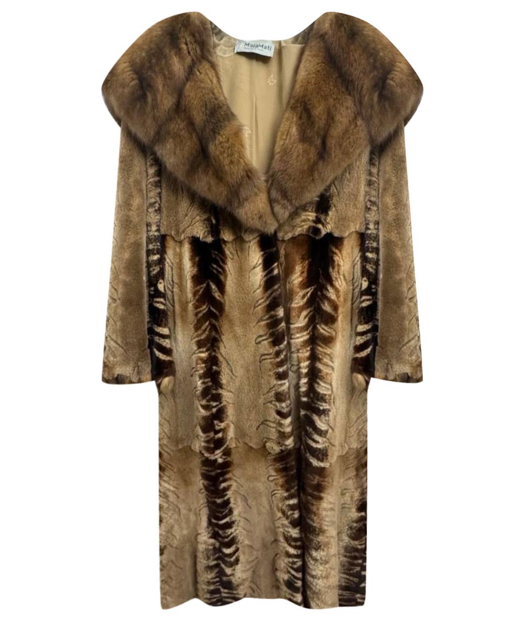 MALA MATI Коричневая меховая шуба, фото 1