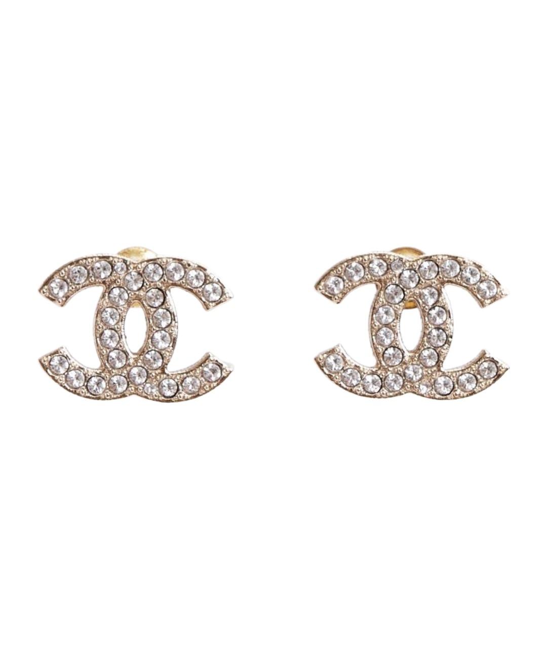 CHANEL Золотые металлические серьги, фото 1