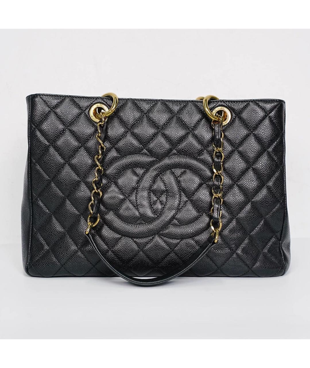 CHANEL Черная кожаная сумка с короткими ручками, фото 7