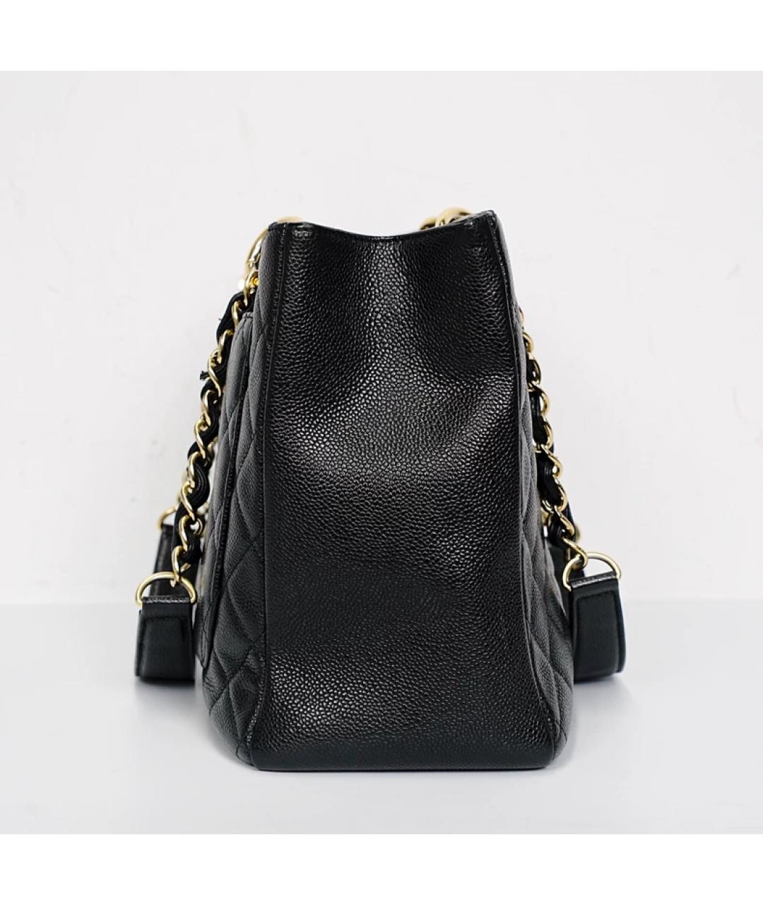 CHANEL Черная кожаная сумка с короткими ручками, фото 2