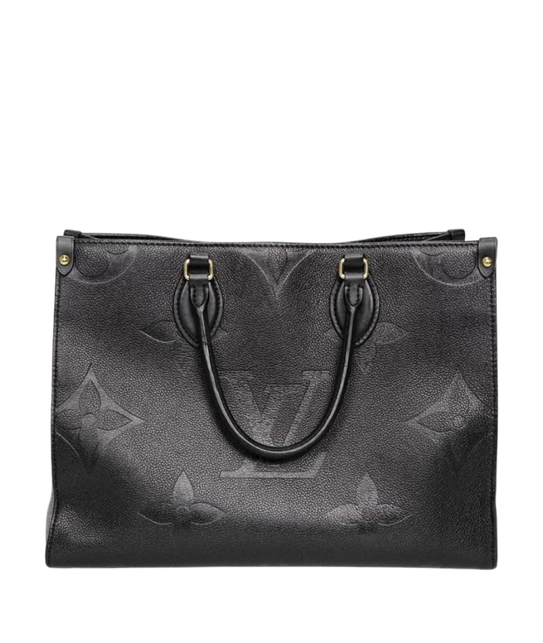 LOUIS VUITTON Черная кожаная сумка с короткими ручками, фото 1