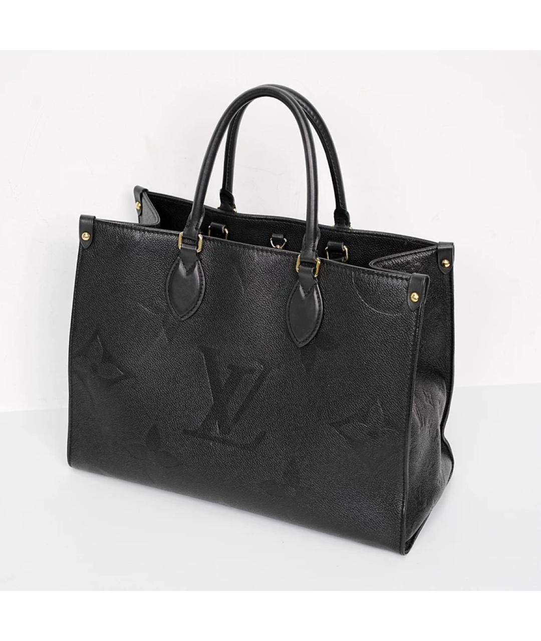 LOUIS VUITTON Черная кожаная сумка с короткими ручками, фото 3