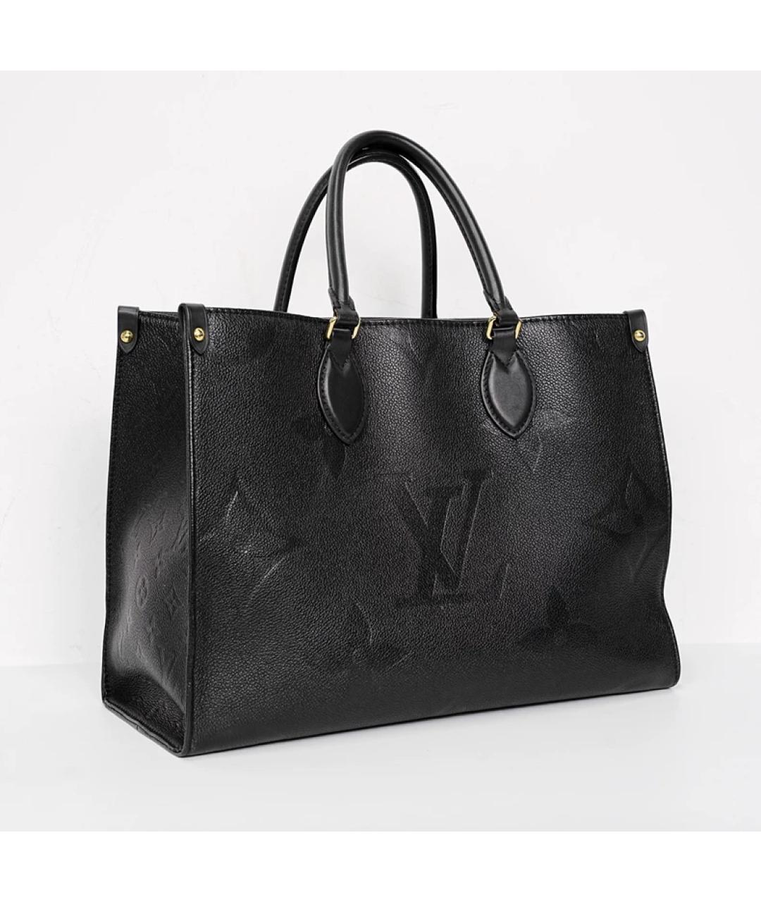 LOUIS VUITTON Черная кожаная сумка с короткими ручками, фото 2