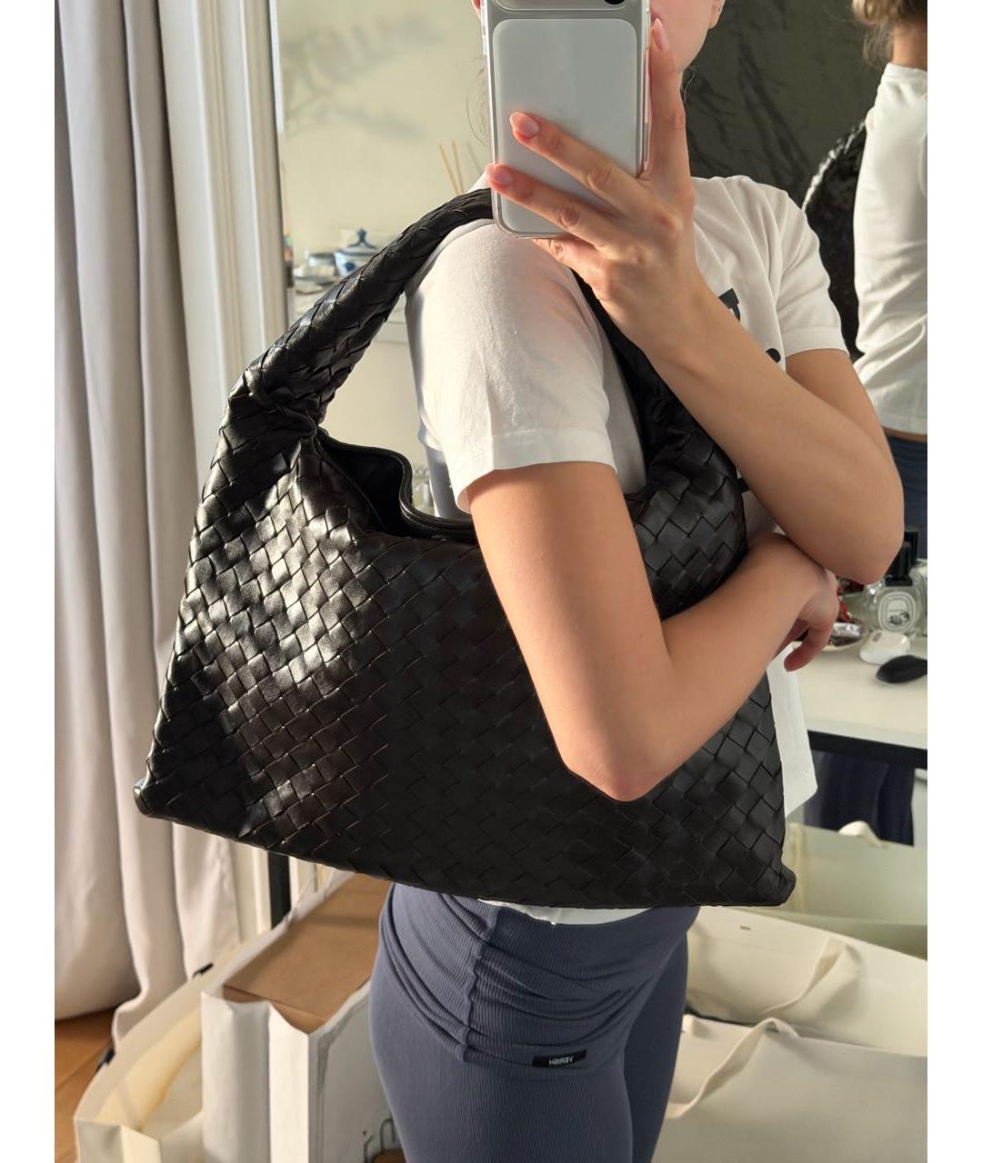 BOTTEGA VENETA Коричневая кожаная сумка через плечо, фото 6