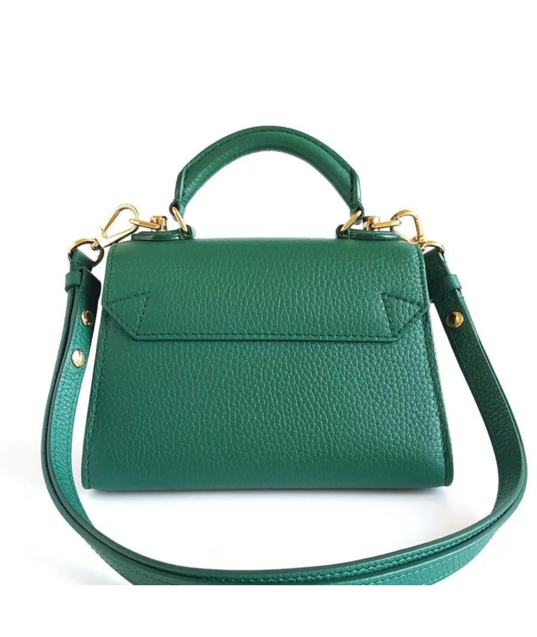 LOUIS VUITTON Зеленая кожаная сумка с короткими ручками, фото 3