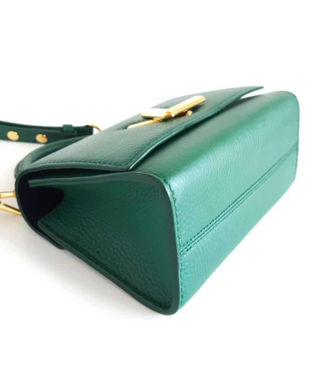 LOUIS VUITTON Зеленая кожаная сумка с короткими ручками, фото 4