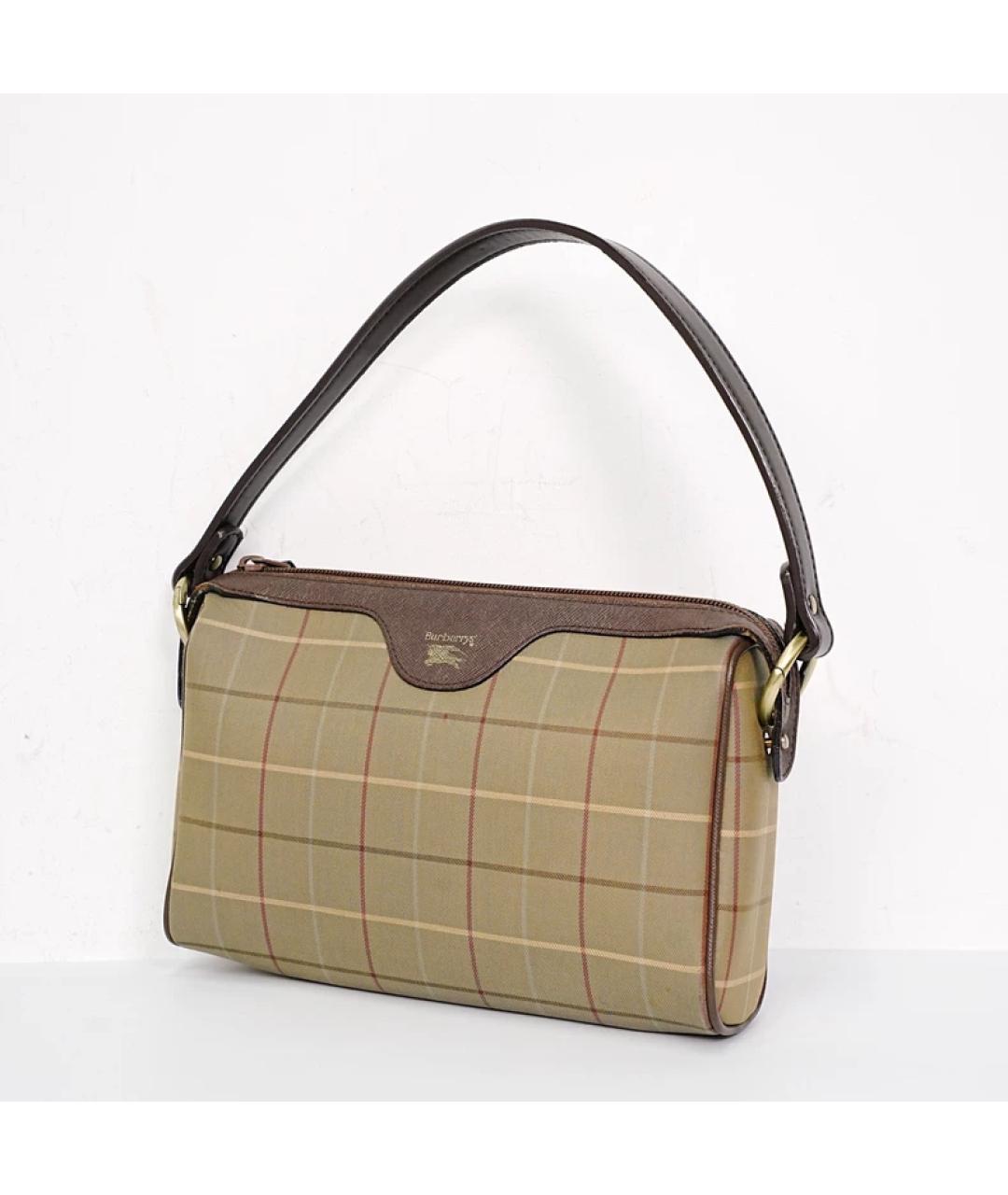 BURBERRY Бежевая тканевая сумка с короткими ручками, фото 2