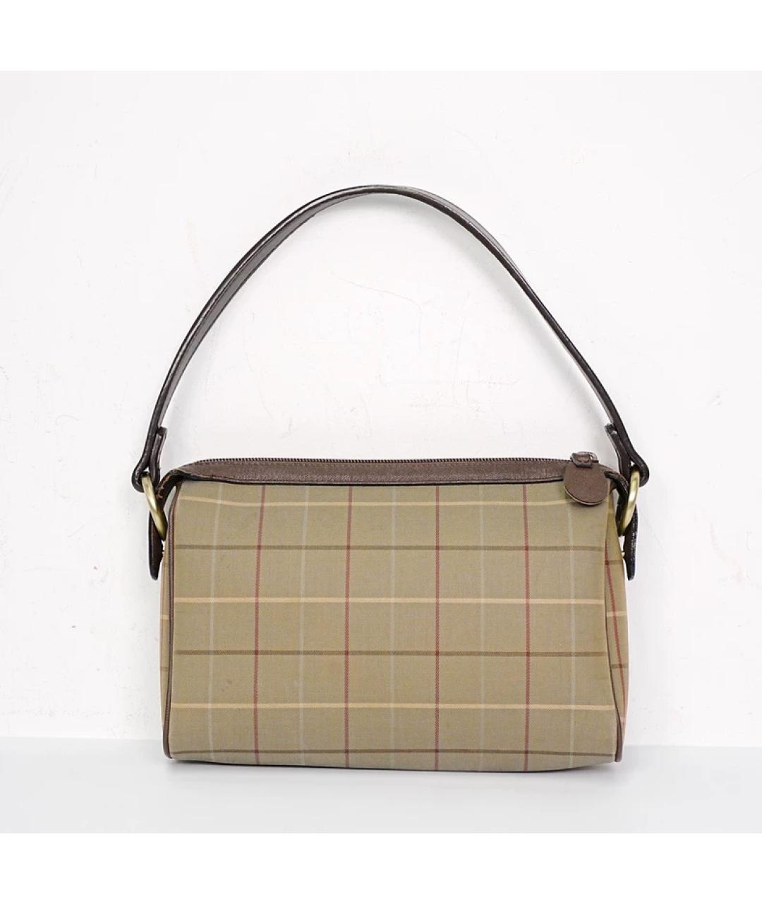 BURBERRY Бежевая тканевая сумка с короткими ручками, фото 5