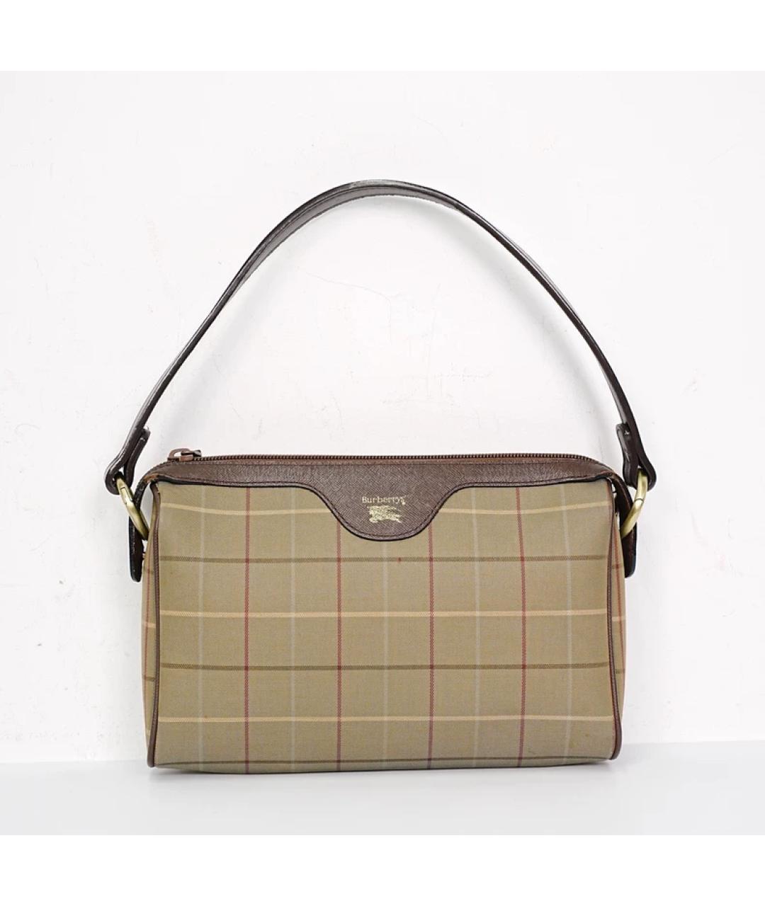 BURBERRY Бежевая тканевая сумка с короткими ручками, фото 10