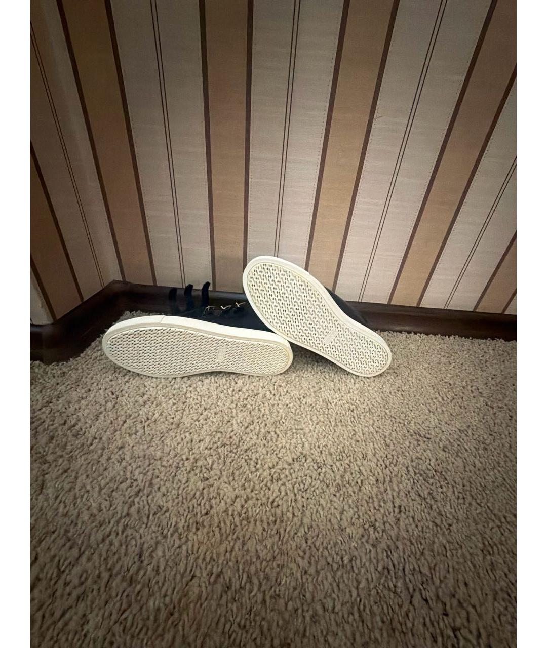 HERMES Черные кожаные кроссовки, фото 8