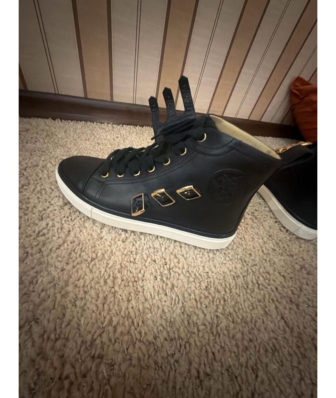 HERMES Черные кожаные кроссовки, фото 7