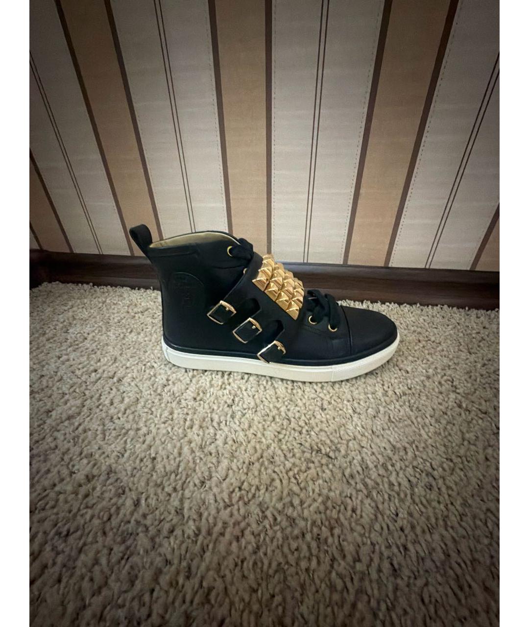 HERMES Черные кожаные кроссовки, фото 9