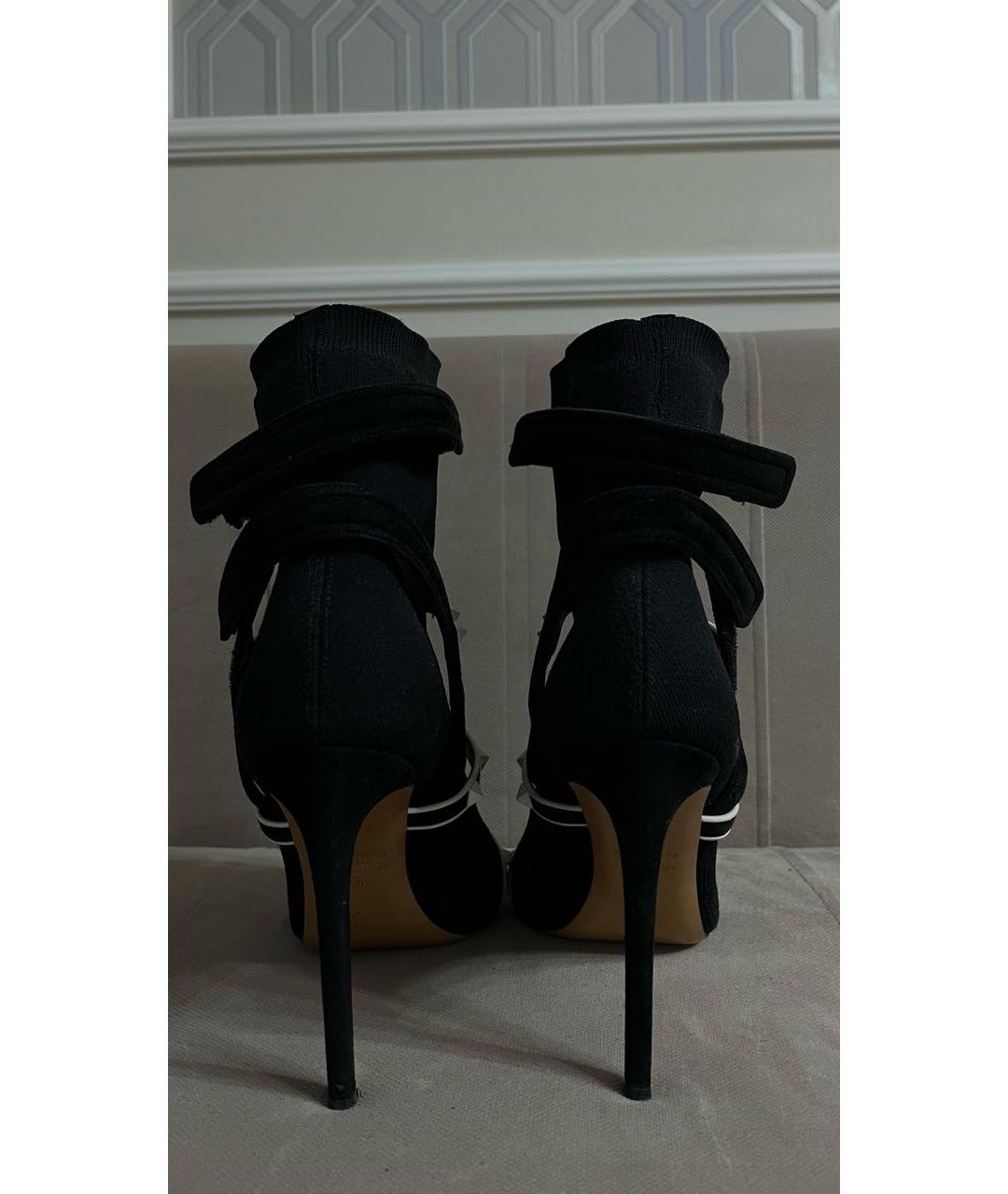VALENTINO Черные текстильные ботильоны, фото 4
