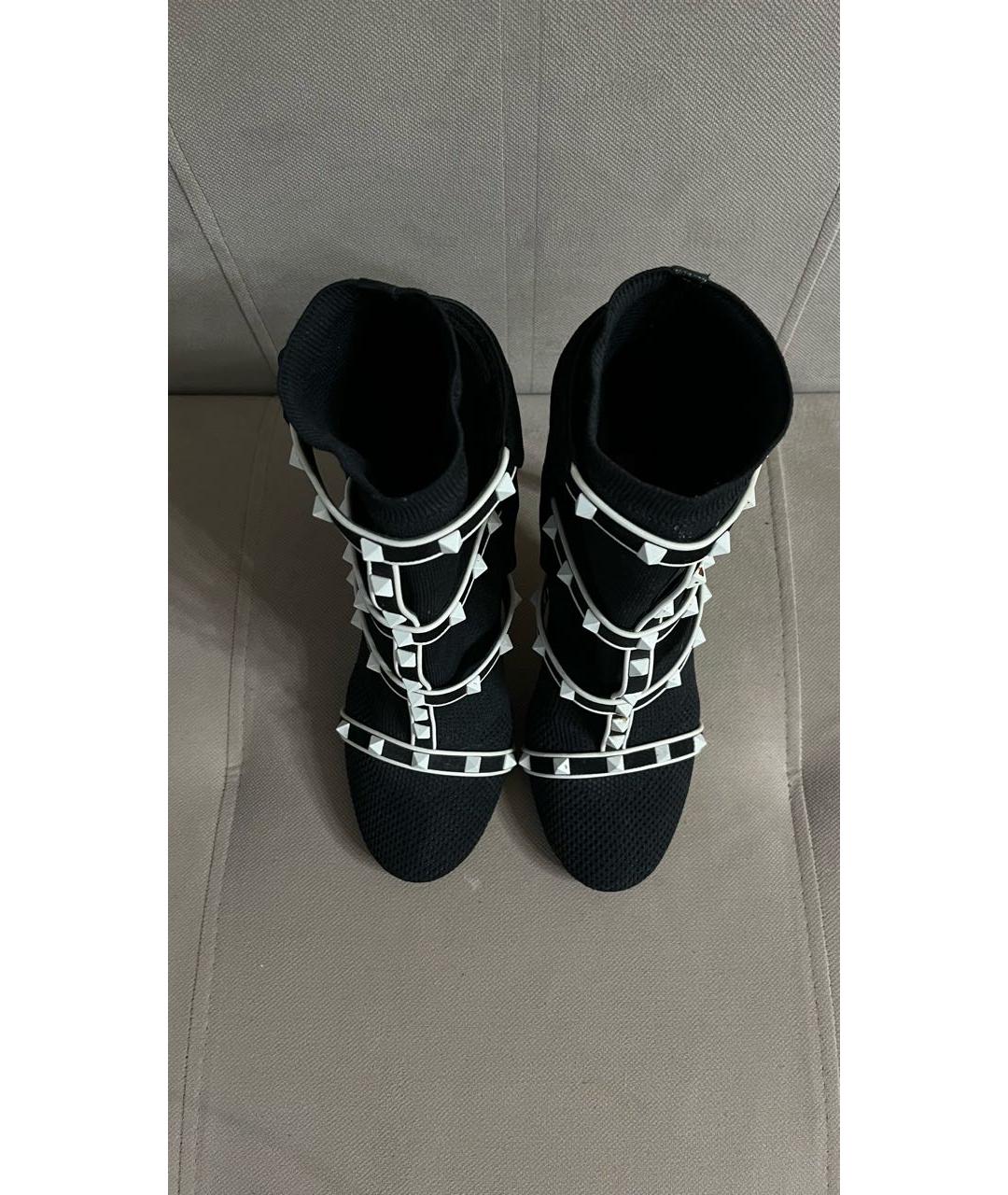 VALENTINO Черные текстильные ботильоны, фото 2