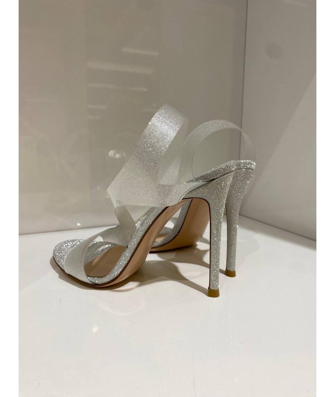 GIANVITO ROSSI Серебряные босоножки, фото 3