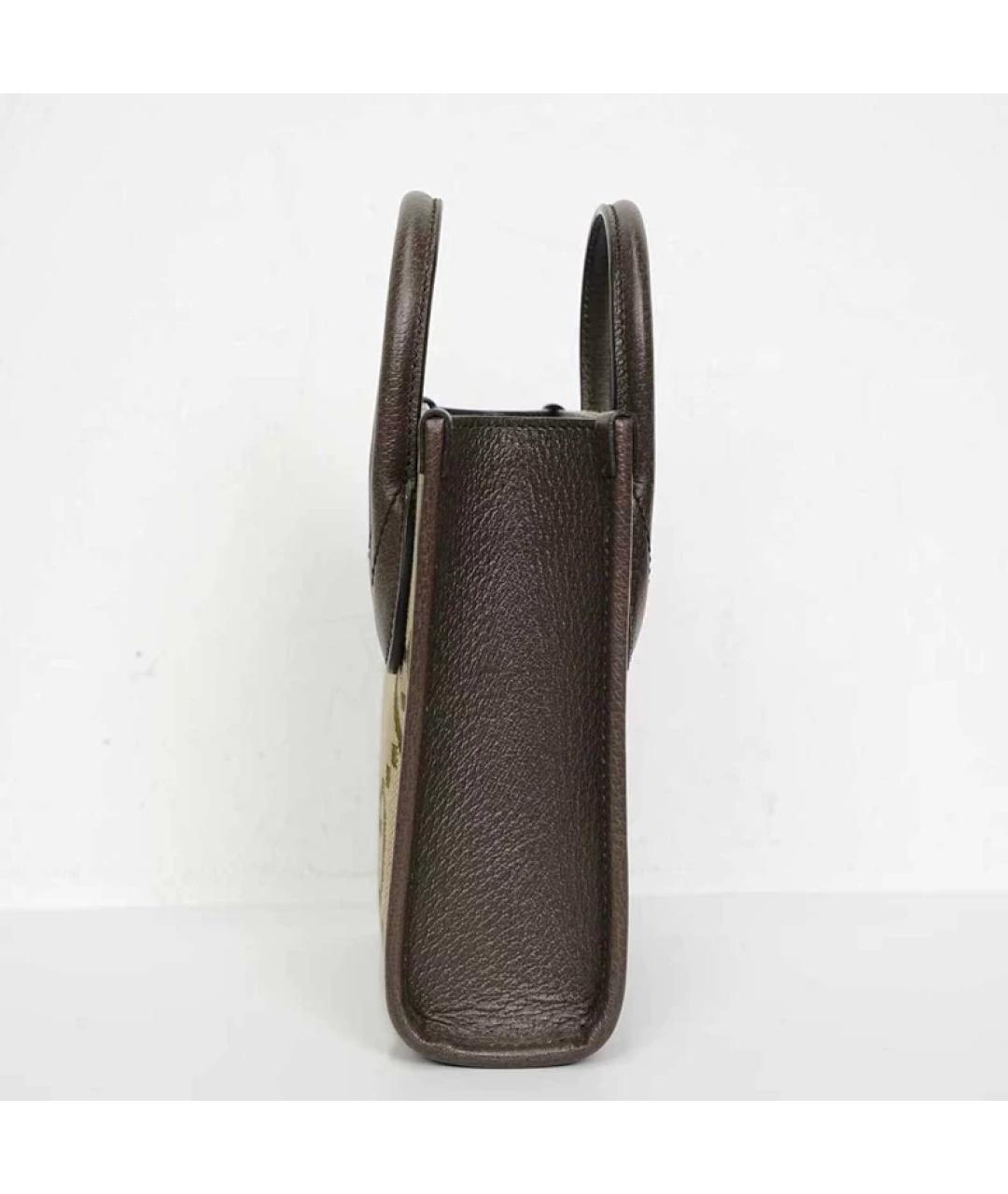 GUCCI Бежевая тканевая сумка с короткими ручками, фото 6