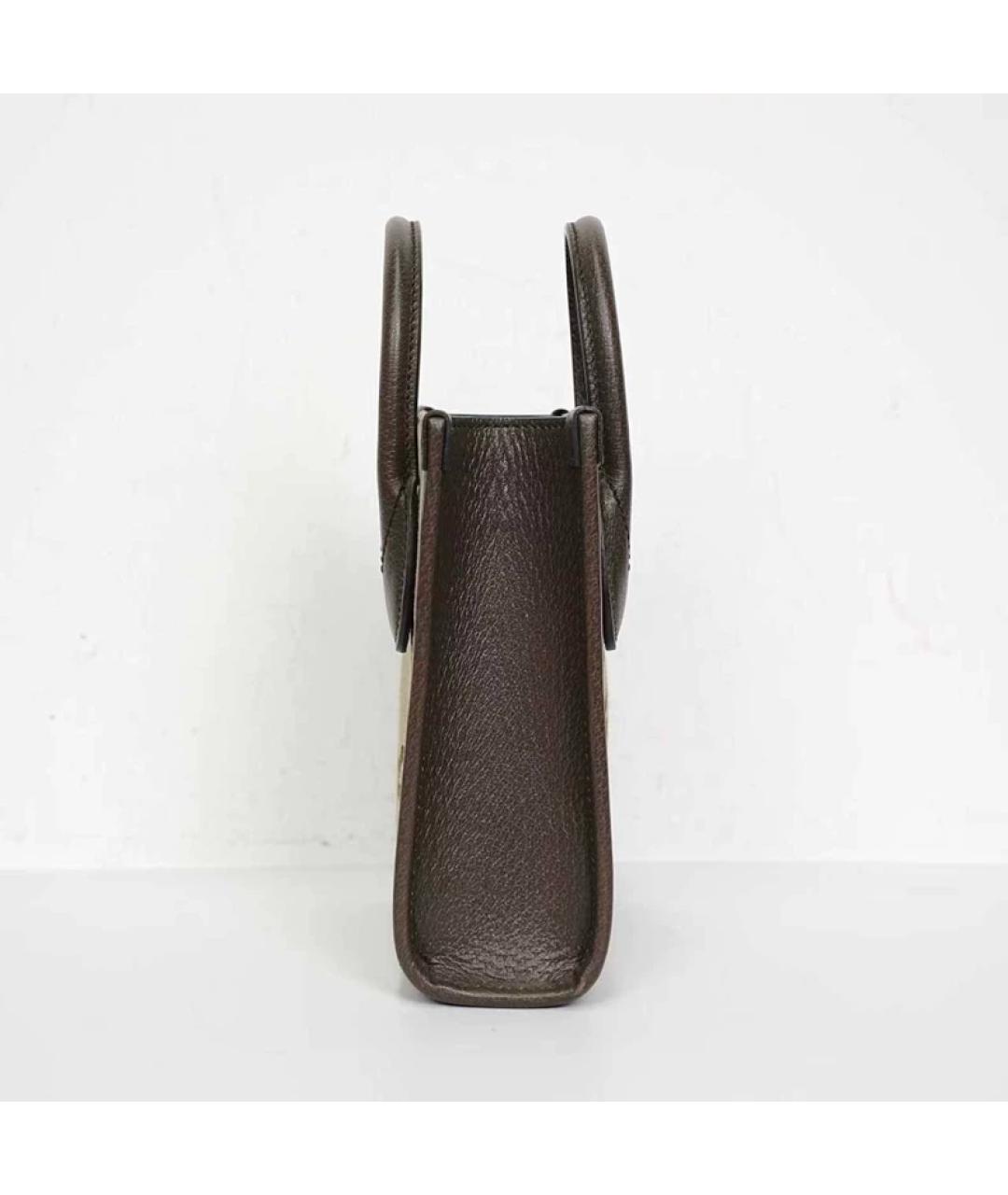 GUCCI Бежевая тканевая сумка с короткими ручками, фото 5