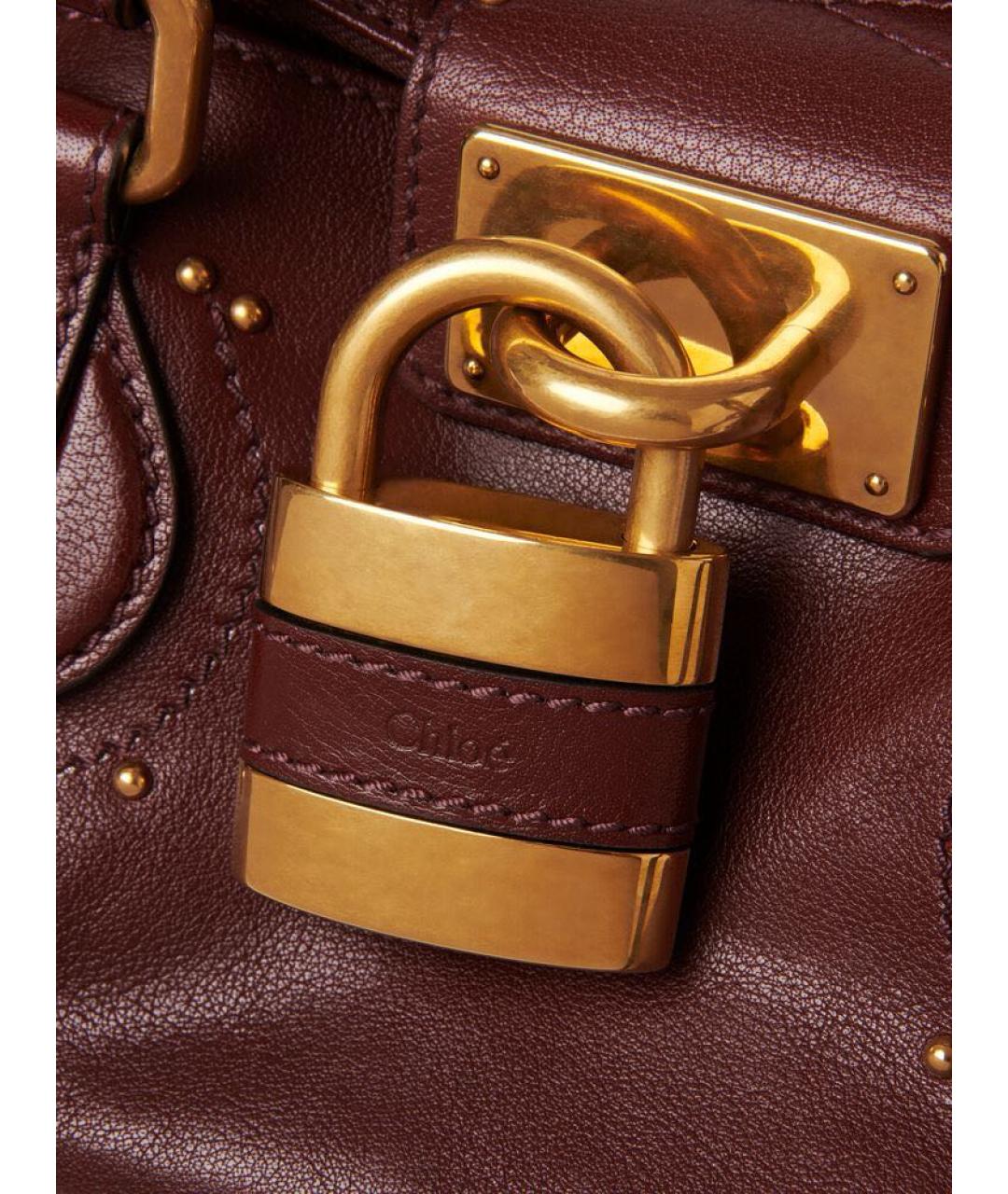 CHLOE Коричневая кожаная сумка с короткими ручками, фото 4