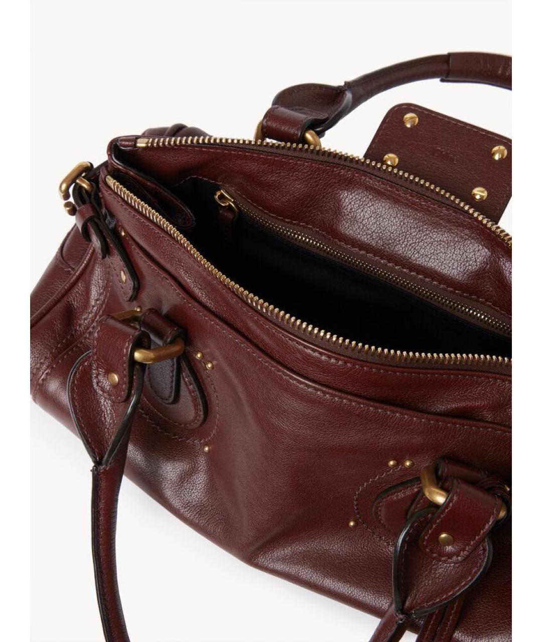 CHLOE Коричневая кожаная сумка с короткими ручками, фото 3